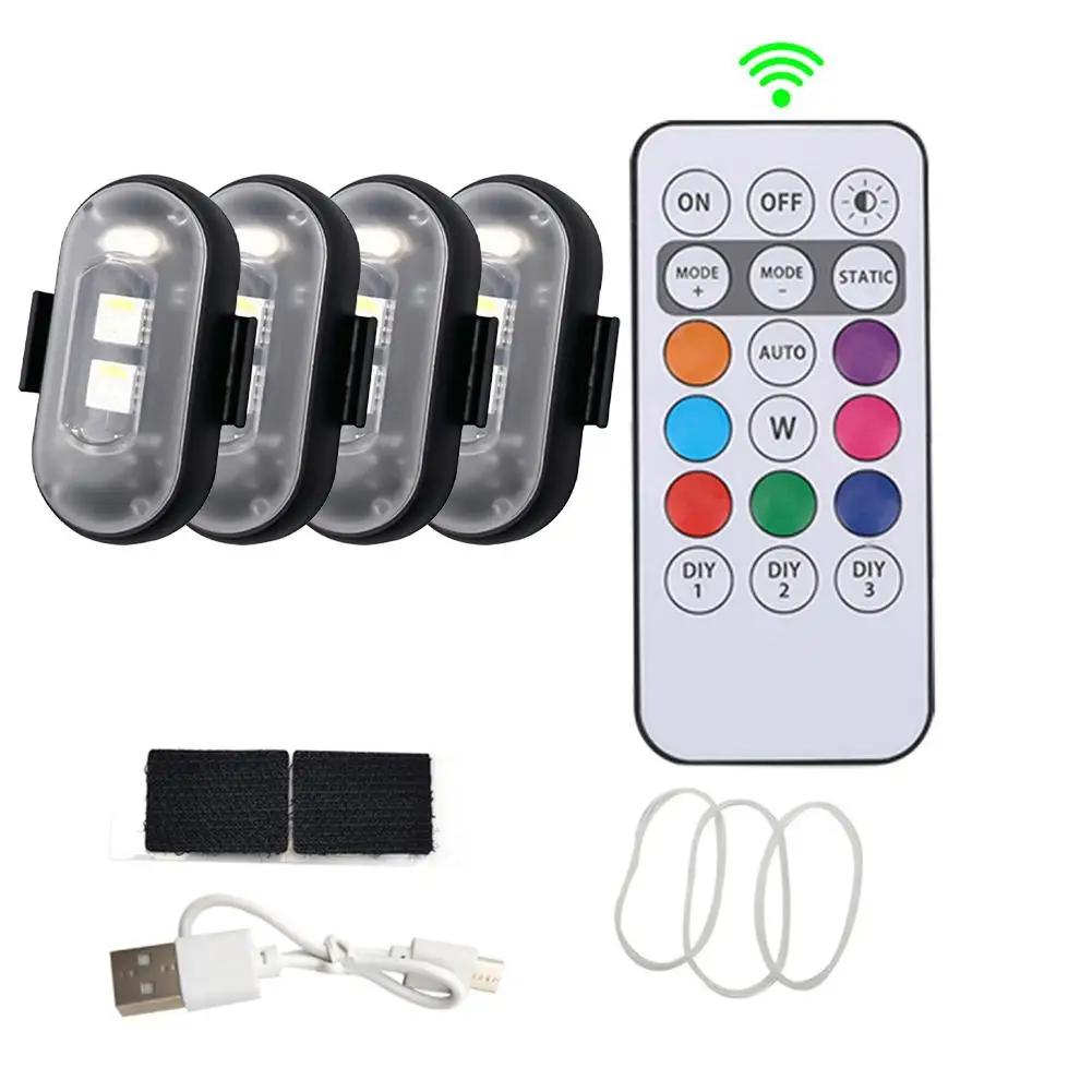 Wireless Remote Control Strobe Light LED Warning Light RC Bicycle Car Aircraft 7 Drone Lamp Motorcycle Flash Colors Indicat L1U0