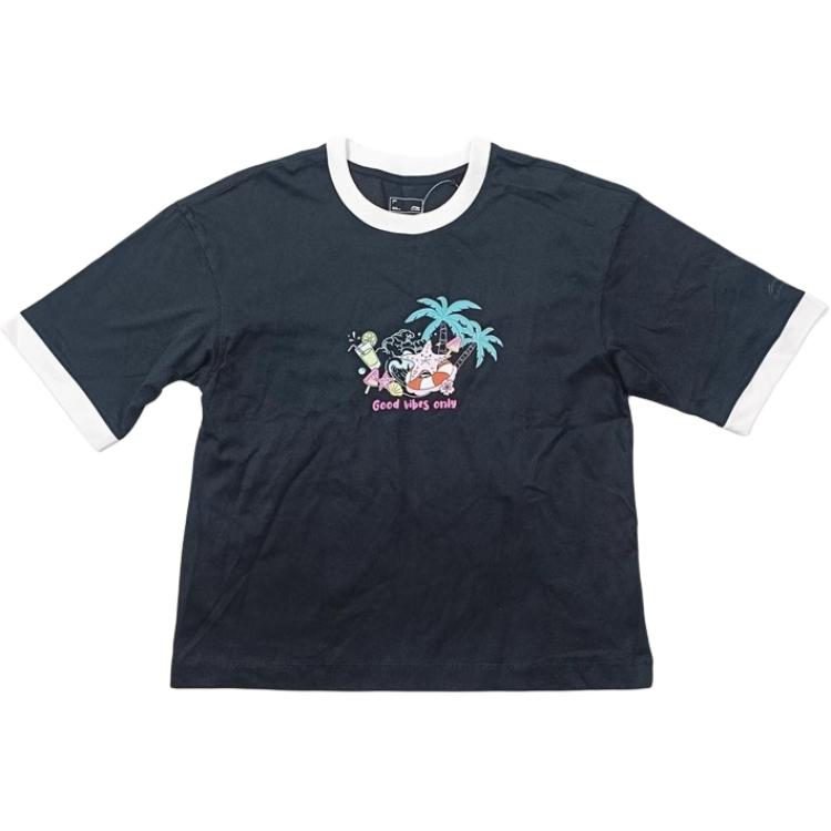 

Li-Ning Свободная дышащая повседневная футболка с круглым вырезом Женские топы AHSTA46-1 M