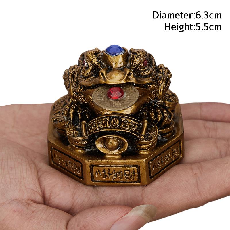 Feng Shui Toad Mascot Crafts Money Lucky Fortune Wealth Chinese Golden Frog Toad Coin Home Office Car Ornaments Lucky Gifts
