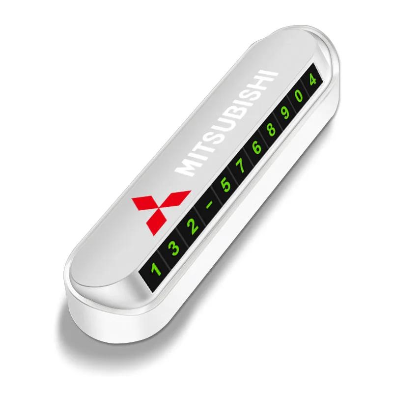 

New Car Temporary Parking Card Plate Badge Car Styling For Mitsubishi Lancer Ralliart 10 3 9 EX Outlander 3 ASX L200 Accessories білий