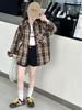Girls' Plaid Long-Sleeve Shirt Jacket for Autumn 2025 - Fashionable Spring Top for Big Kids