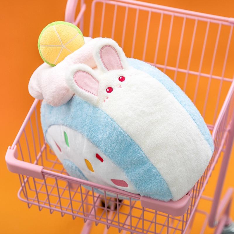40cm Cake Roll Pillow Cute Animal Plush Toys Soft Plush Stuffed Doll Lumbar Waist Cushion For Couch Living Room Sofa Cushion