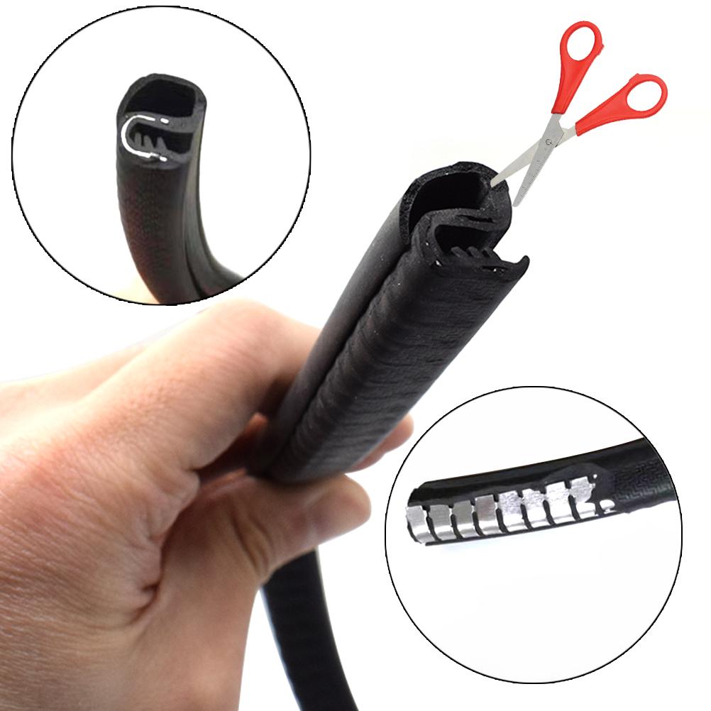 2X 80Cm B Pillar Type Car Rubber Seal Strip Windproof Anti-Noise Dustproof EPDM Door Edge Sealing Strips Sealant Auto Styling