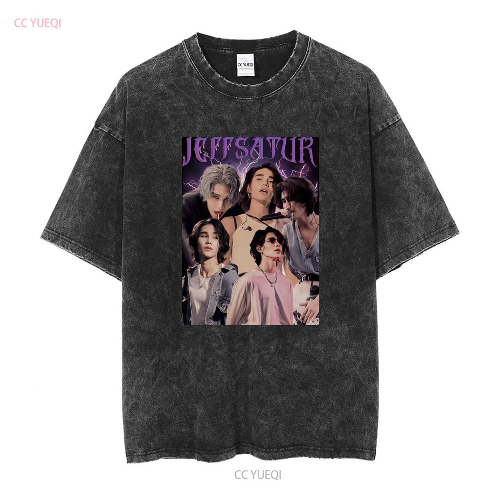 NWT Thai Singer Actor Jeff Satur Artist T Shirt long or short sleeves vintage Washed graphic homme streetwear Versatile Stylish