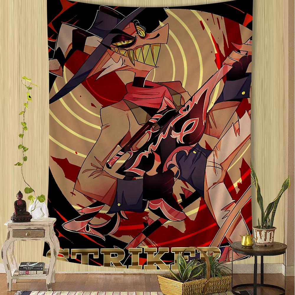 Helluva Boss Cartoon Tapestry Anime Tapestry Hanging Tarot Hippie Wall Rugs Dorm Wall Hanging Sheets