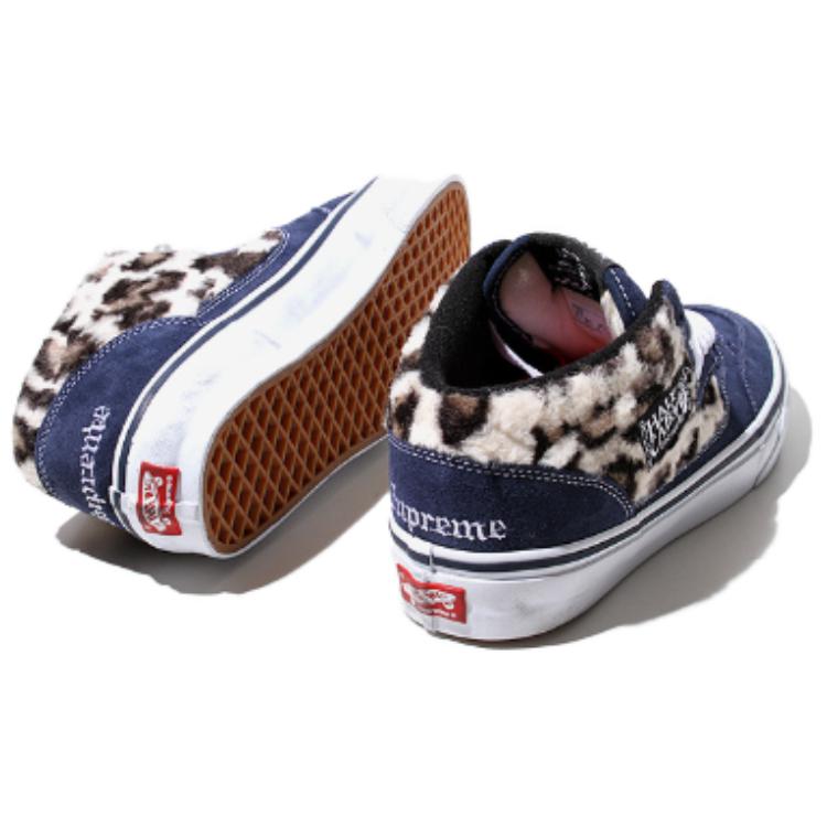 Supreme X Vans Half Cab Comfortable Versatile Mid-Top Skate Shoes Unisex Skate Shoes Blue VN0A5KYANVY
