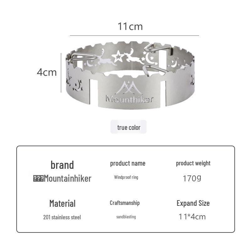 Stainless Steel Windproof Energy-Saving Camping Stove Cover