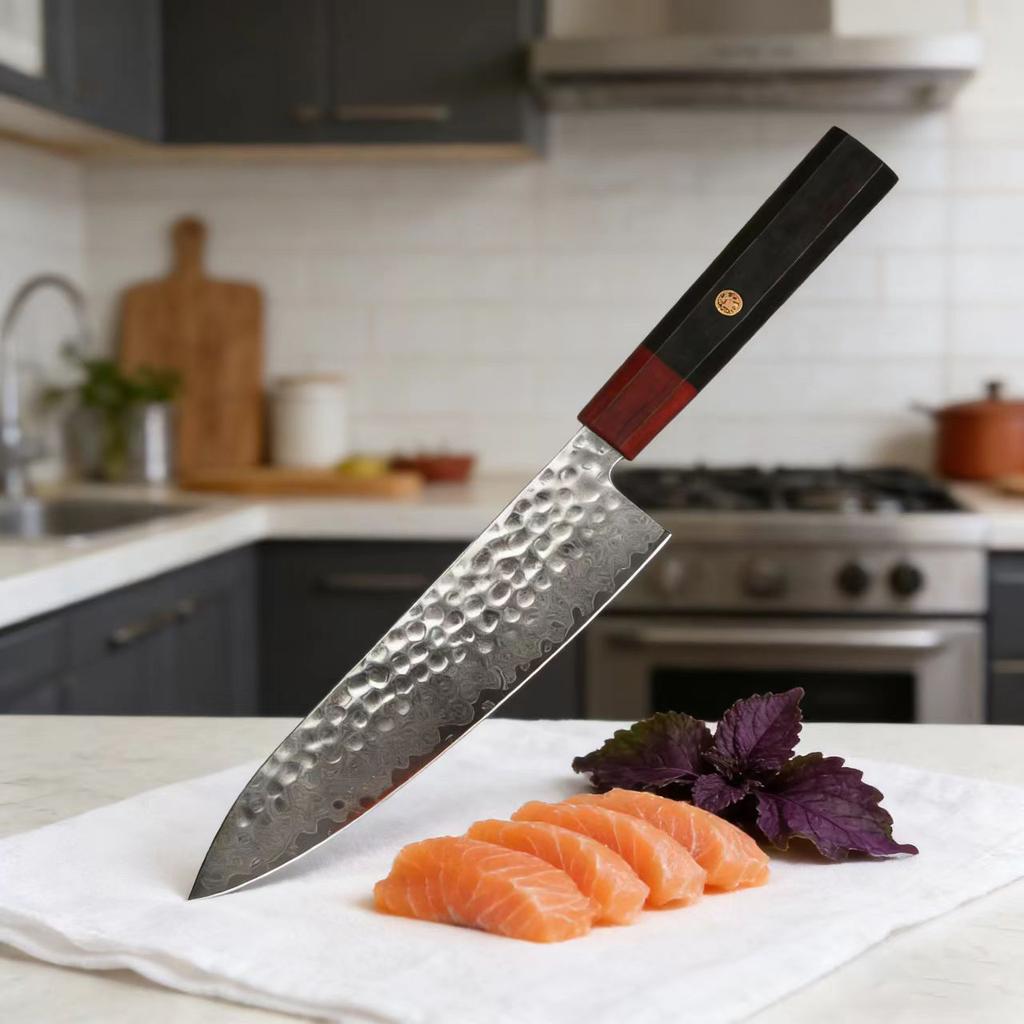 8 Inch Chef Knife 67-layers Damascus Steel VG-10 Blade Wood Handle Slicing Vegetables Cleaver Meat Handmade Forged Kitchen Knife