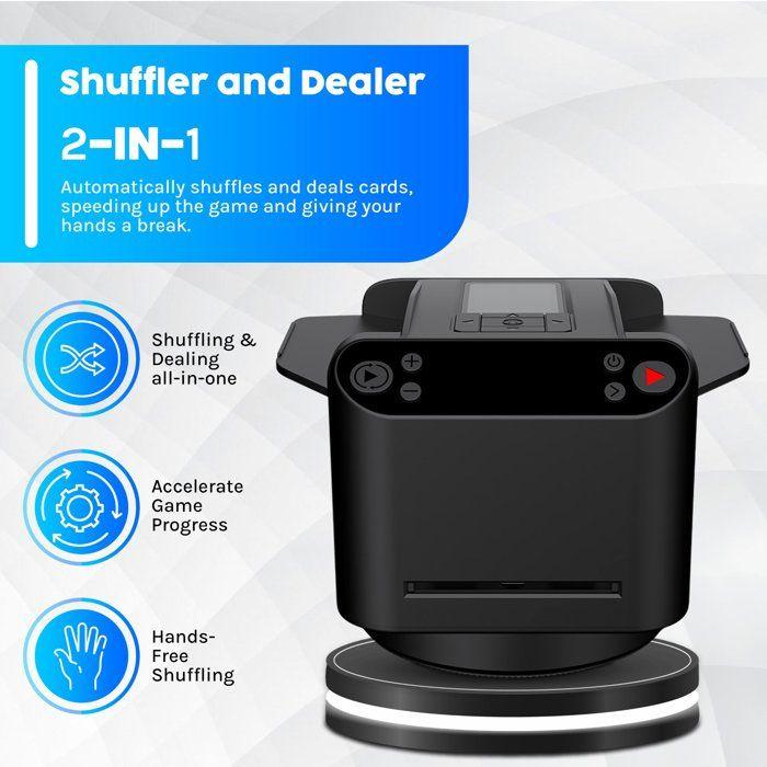 ShopWise Mélangeur de Cartes Électrique Automatique pour Poker & Jeux – Machine Silencieuse USB, Mélange Rapide et Homogène