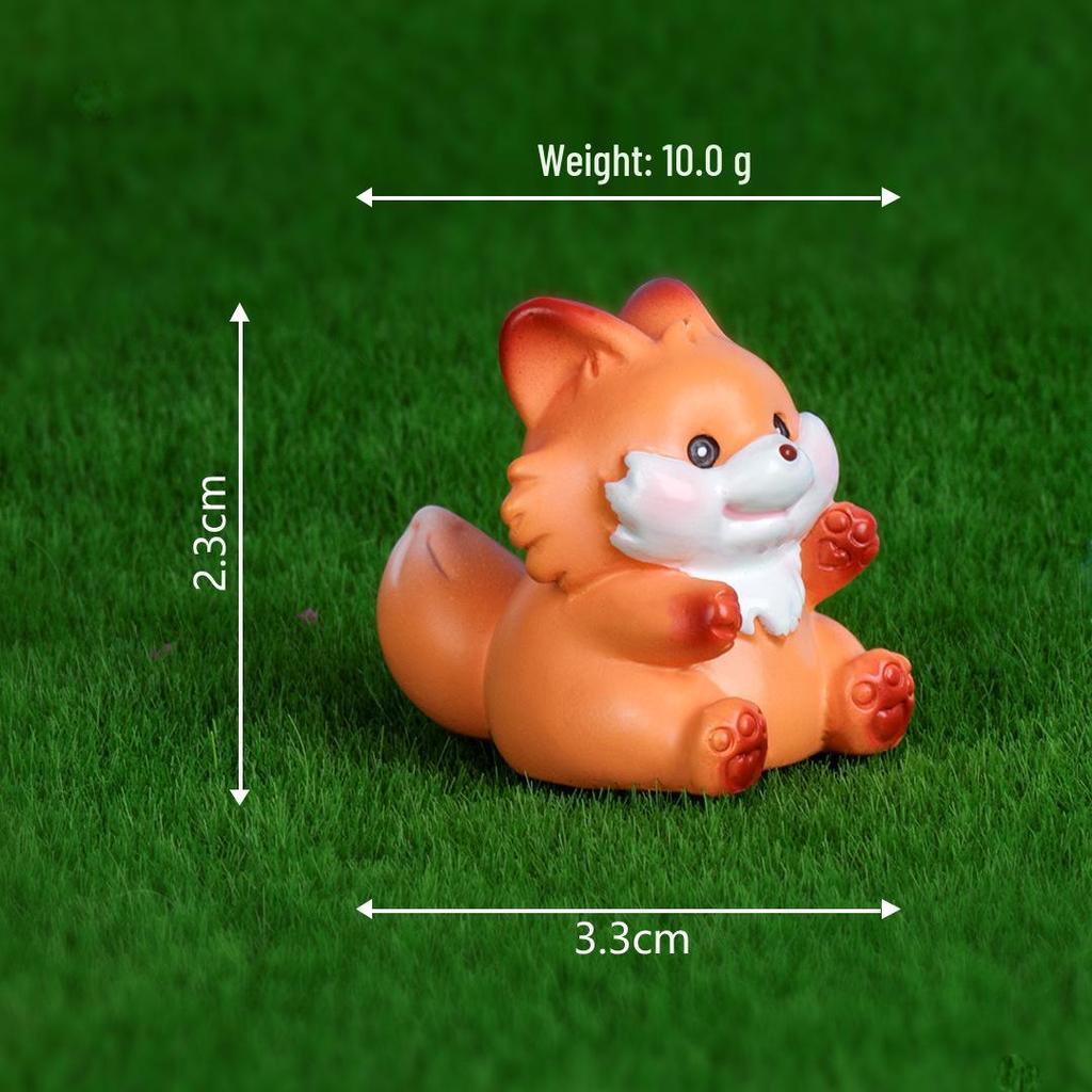 Creative Cute Rabbit and Fox Miniature Ornaments for Garden and Desktop Decor