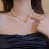 Premium bow pearl necklace summer new light luxury niche collarbone chain summer explosion neck chain accessories women