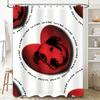Red Bull Dog Pattern Shower Curtain Decorative Pet Bath Mat Waterproof Bathroom Decoration Size: 72x96 inches (180*243cm)
