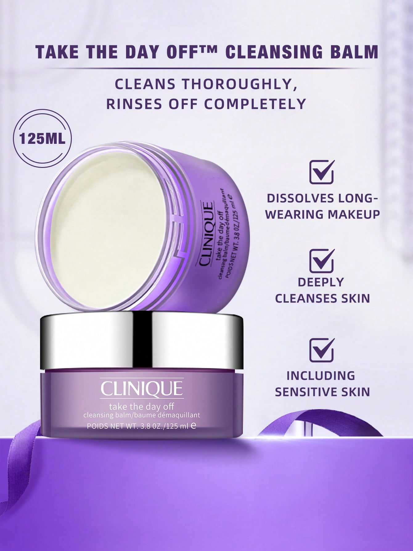 Clinique Take The Day Off Cleansing Balm 125ml (3.8oz) - Deep Makeup Remover 3.8 OZ./125ml