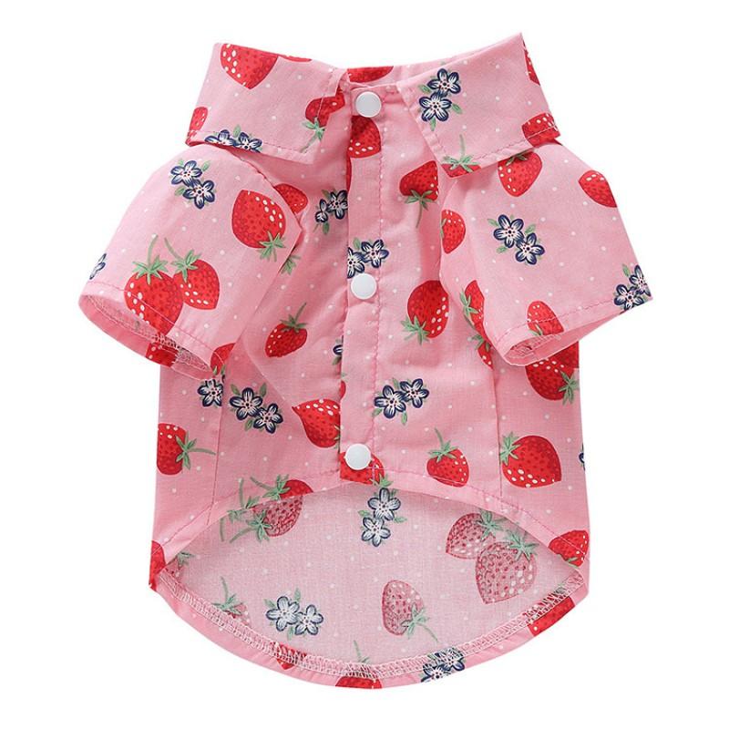 Pet Dog Shirt Casual Fruit Print Button Front Top Medium Large Breeds
