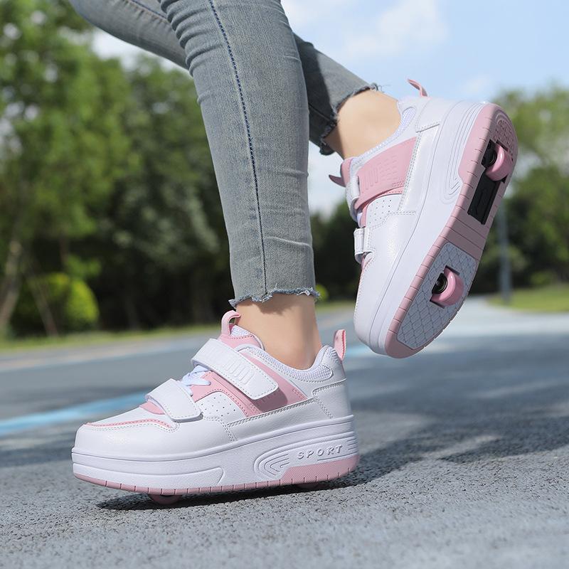Boys and Girls Roller Skates Double Wheels Detachable Walking Roller Skating Dual-purpose Fashionable Outdoor Sports Shoes