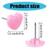 100 Pcs/Box Heart Push Pins Map Tacks Decorative Pushpins Poster Pins Notice Board Pins for World Map Fabric Marking
