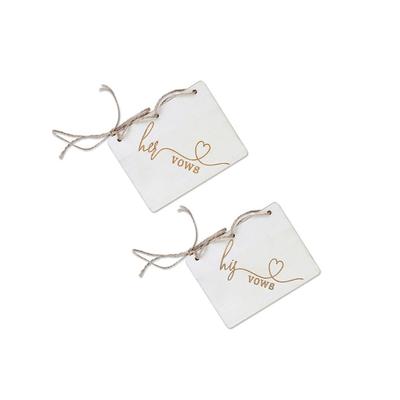 2 Pieces Bride Groom Wood Vow Booklet Wedding His/Her Vows Books Photo Photography Decoration Prop Oath Book