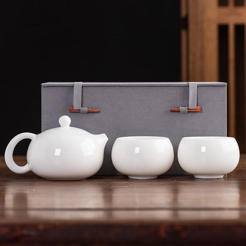 Elegant Mutton Fat Jade White Porcelain Kung Fu Tea Set