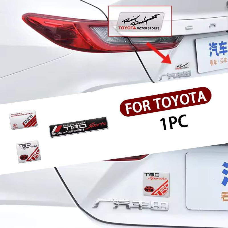 Aluminum Car Body Side Stickers Fender Trunk Decor Badge Decal For Toyota TRD Camry RAV4 Land Corolla Levin 86 Yaris Aygo Hilux