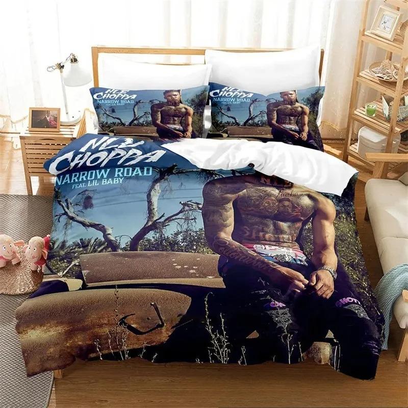 3D NLE Choppa Rapçi Yatak Takımı, Nevresim Yorgan Yatak Takımı Yorgan Kılıfı Yastık Kılıfı, King Queen Tek Boy Erkek Çocuk Kız Çocuk Yetişkinler