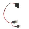Double USB to Pin Adapter Cable SATA 15 Power Cord for 2.5 SATA