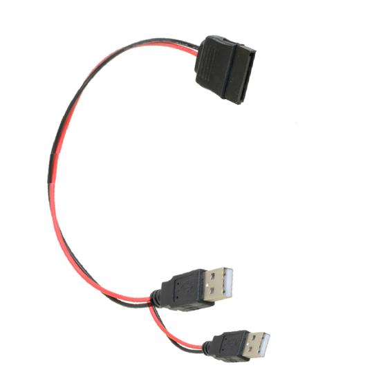 Double USB to Pin Adapter Cable SATA 15 Power Cord for 2.5 SATA