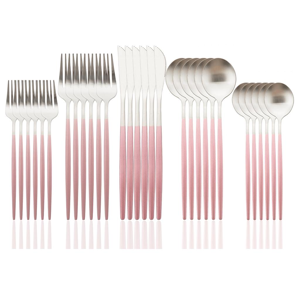 30 Teile/satz Geschirr Matte Schwarz Messer Salat Gabeln Dessert Löffel Besteck Set Edelstahl Besteck Familie Geschirr für Party