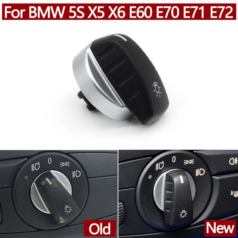 Car Headlamp Switch Rotary Knob Button Cap For BMW 5 Series E60 X5 X6 E70 E71 E72 2007 2008 2009 2010 61319134725 61319134730
