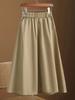 Chic Women's Elastic Waist Skirt with Button Accents and Convenient Pockets - Versatile, Comfortable Design for Casual or Work Wear