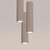 Lampa Wisząca Nowoczesna Okrągła Ø20Cm Trzy Karbowane Tuby Taupe 3Xgu10 10W Karbon Sollux Lighting