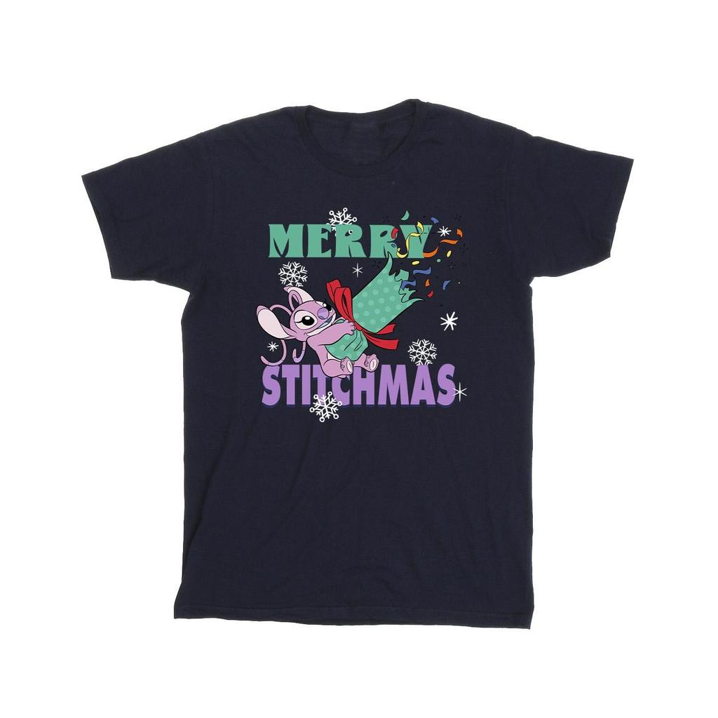 Lilo & Stitch Girls Merry Stitchmas Cotton T-Shirt