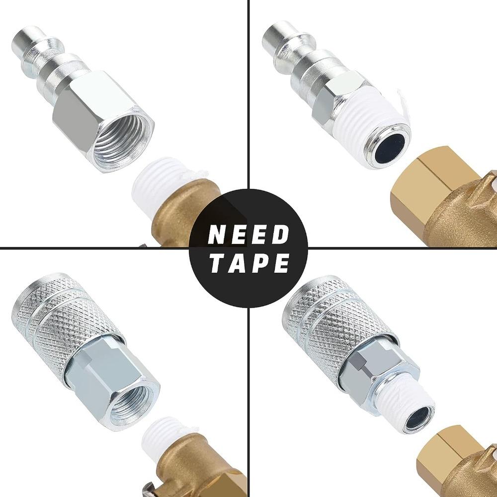 5pcs 300PSI Industrial Air Connect Fitting 1/2in NPT Pneumatic Tool Adapter  Air Compressors