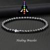 Fashion 4mm Beads Men Cross Bracelet Multi Sided Black Gallstones Healing Braclet Rosary Lava Howlite Hematite Braslet Hombre