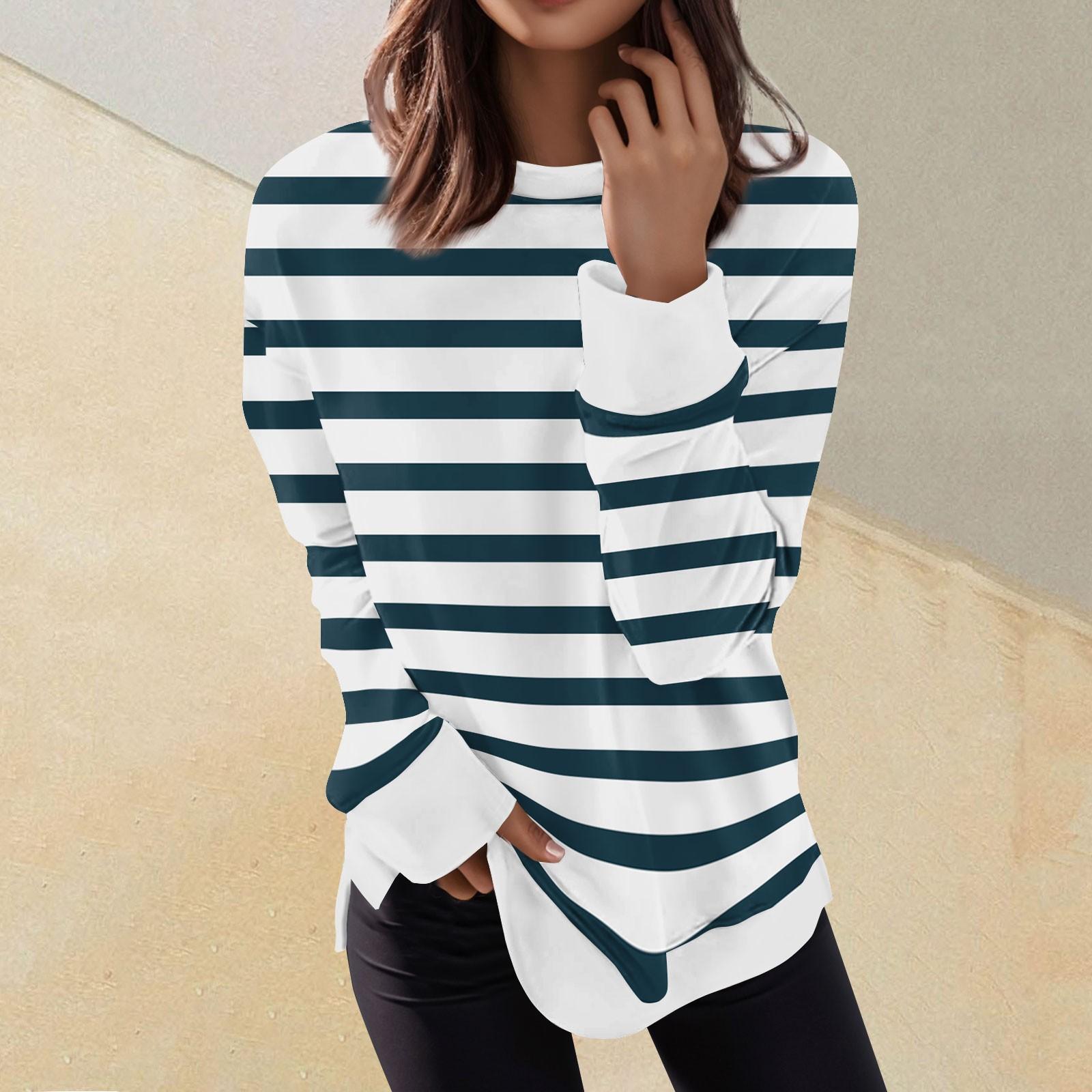 

Женский повседневный модный пуловер с длинным рукавом и круглым вырезом с принтом XL белый