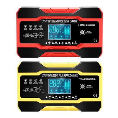 Chargeur de batterie de voiture de moto 12V 10A 24V 5A, chargeur de réparation d'impulsions avec écran LCD, chargeur de batterie automatique intelligent et rapide