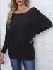 Women's pullover woven sweater European, American autumn and winter women's clothing pearl button bat sleeve one-word collar loose sweater