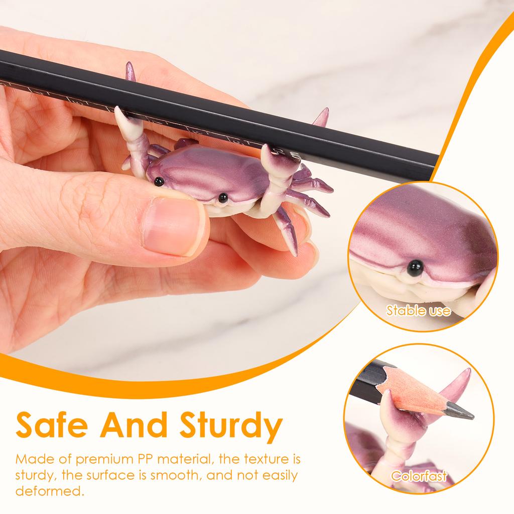 5 Pcs Desk Crab Pen Holder Weightlifting Crab Pen Holders Creative Cute Pencil Lipstick Display Storage Rack for Students Office