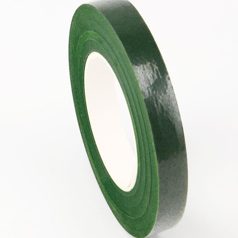 30 Yard 12mm Blumenstielband Corsagen Knopfloch Künstliche Blume Staubblatt Wrap Florist Grüne Bänder Nylon Blumenzubehör
