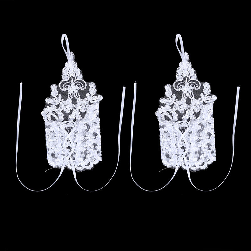 Elegant Lace Bridal Fingerless Gloves Women Fashion Short Gloves for Wedding Party Opera Prom Halloween