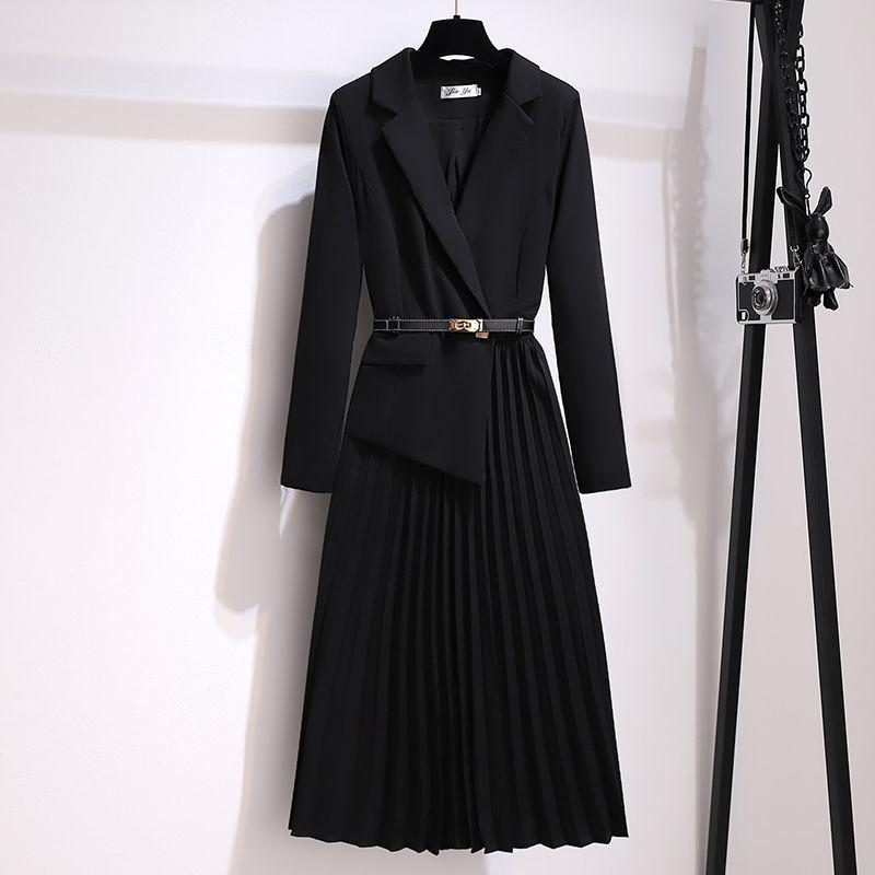 2026 Autumn Women's French Suit Dress: Elegant, Slimming, Long Sleeve Skirt