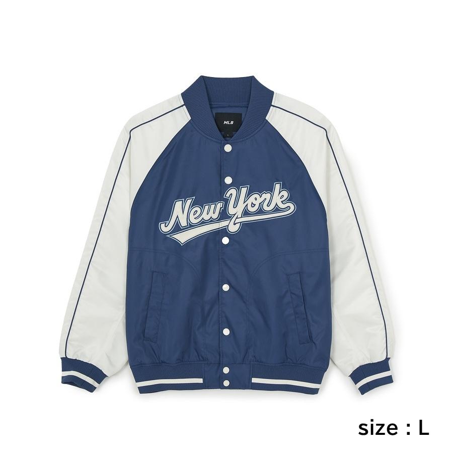 [KARINA'S PICK] MLB Nylon Cursive Varsity Jacket - Lightweight Sporty Chic (3 Colors)