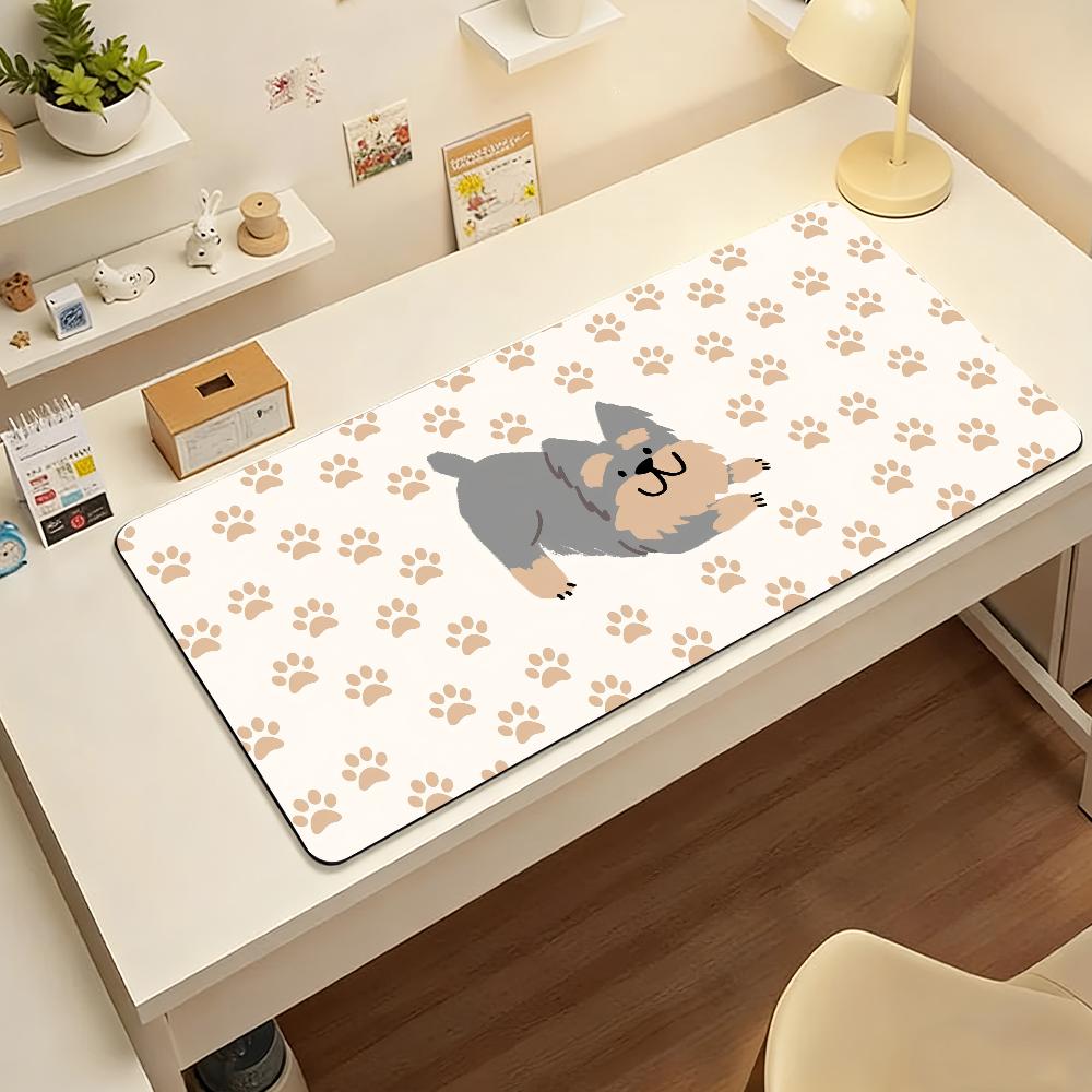 Gaming Mouse Pad Large Desk Mat Antislip Stitched Edges Stylish Dog Print Design Extended Keyboard Mat for Gamer Office
