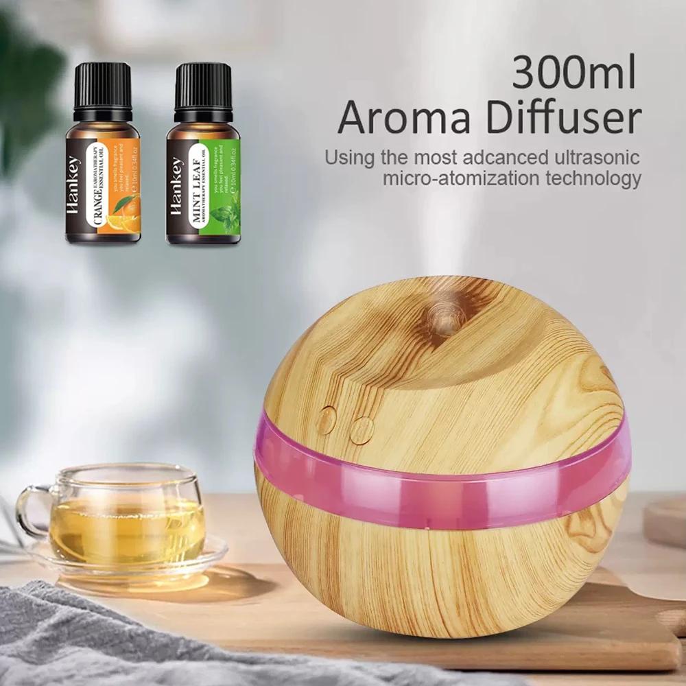

300ml Wood Grain Desktop Humidifier USB Aromatherapy Diffuser for Home, Office, Bedroom Quiet, Easy to Use Air Humidifier 300ml
