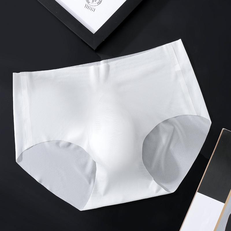 Men'S Underwear Ice Silk Seamless 3D U Convex Pouch Lingerie Underpants Breathable Briefs Ultra-Thin Sissy Lingerie