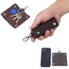 Herren Haushälter Echtes Leder Schlüsselanhänger Schlüsselhalter Mode Tragbar Reißverschluss Schlüsselmäppchen Tasche Multifunktionale Organizer-Tasche