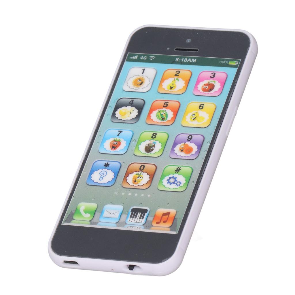 Phone Learning Machine Rechargeable Early Educational Simulation USB Learning Play Cell Phone Black