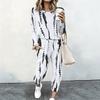 Ladies Loose Long Sleeve Top And Elastic Waist Pants Two Piece Cozy Daily Outfit Set