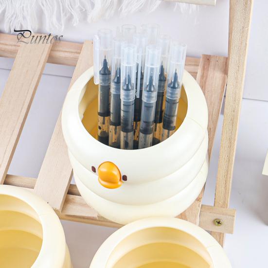 Beauty Tool Holder Cute Duck Pen & Makeup Brush Organizer, Large Capacity Desk Storage, Kawaii Stationery Decor, Creative Gift for Students