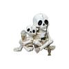 Parent-child Fishing Skeleton Figurine, Resin Outdoor Garden Pond Decoration Statue, Halloween Handicraft