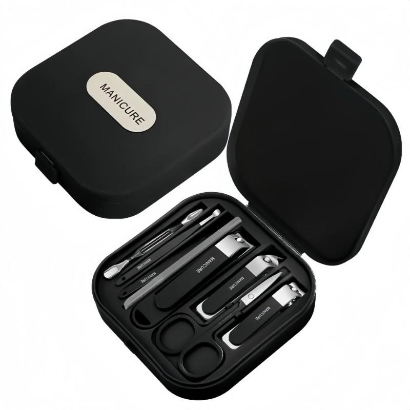 8-Piece High-End Carbon Steel Portable Nail Clipper & Anti-Splash Scissors Set